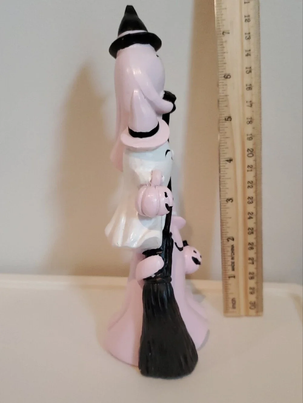 Pink & White Halloween Ghost Figurine Trio